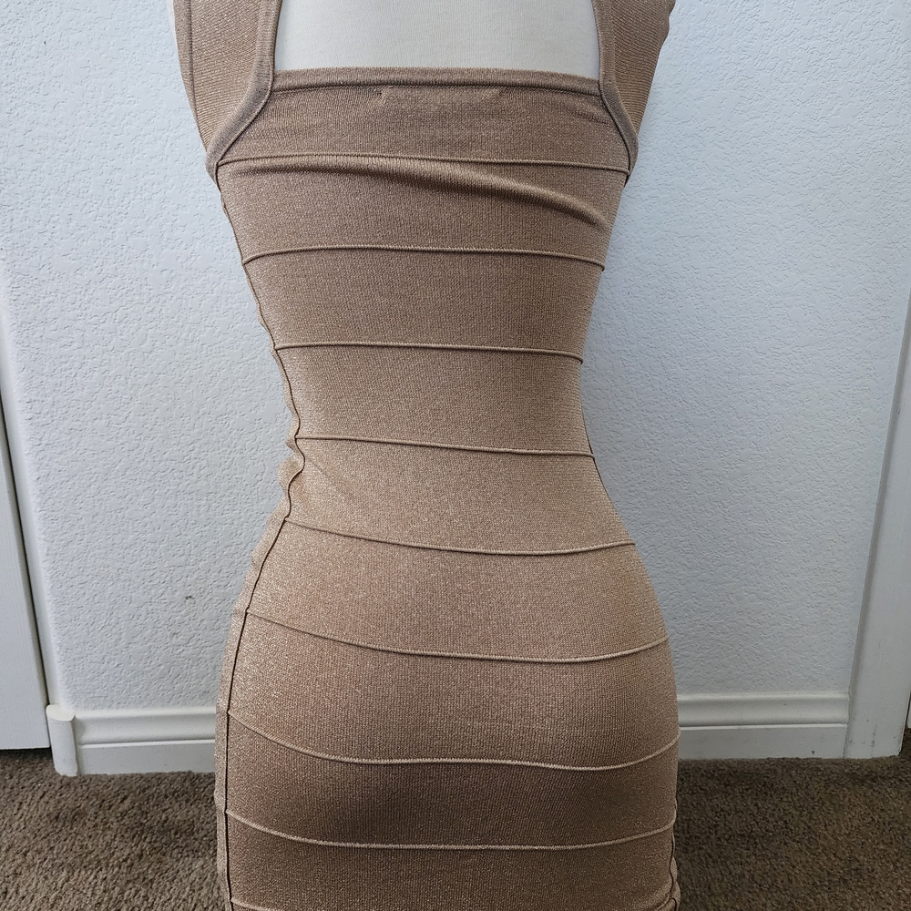 Forever 21 Tan Ruched Bodycon Mini Dress - Picture 2 of 4